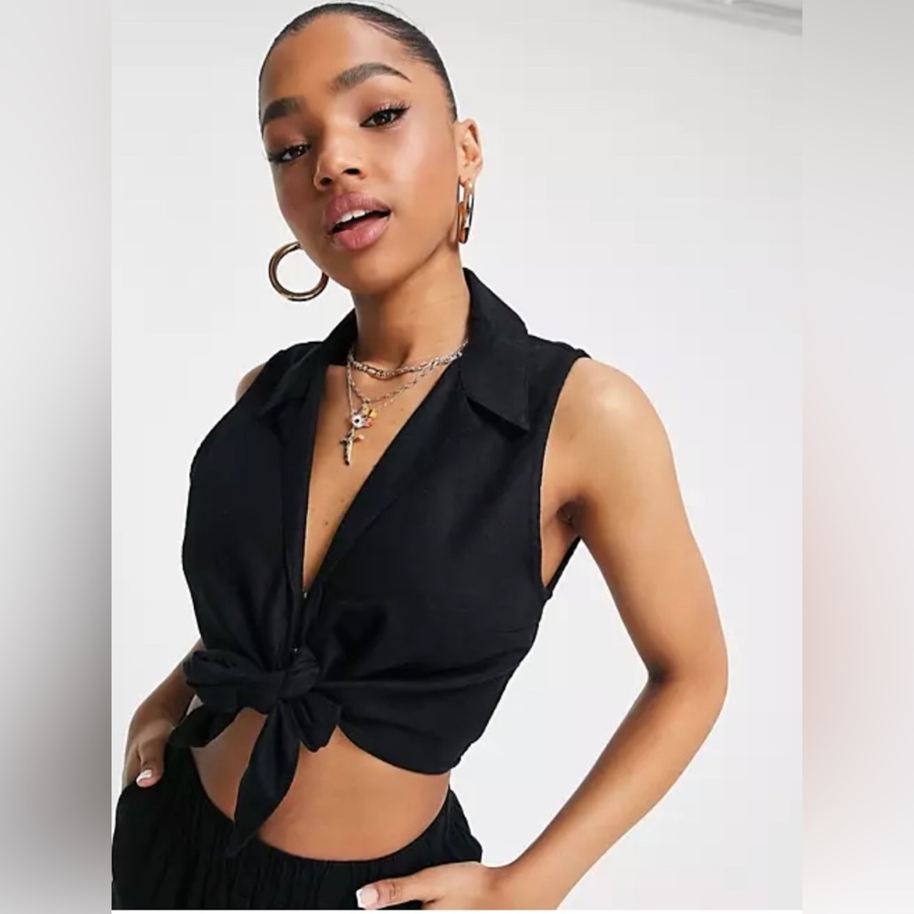 Abercrombie Front Tie Linen Tank